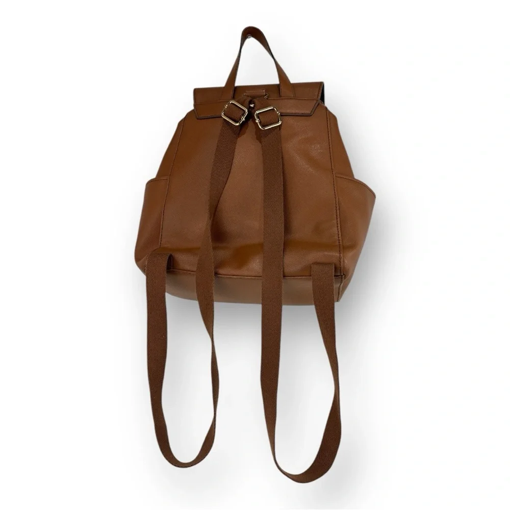 Tommy Hilfiger Beth Il Mini Backpack with Saffiano PVC flap Cognac